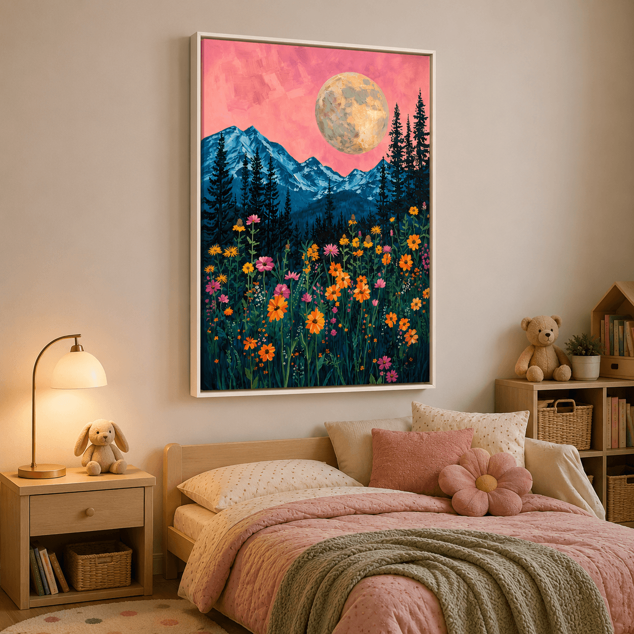 Mountain Moon Among Wildflowers