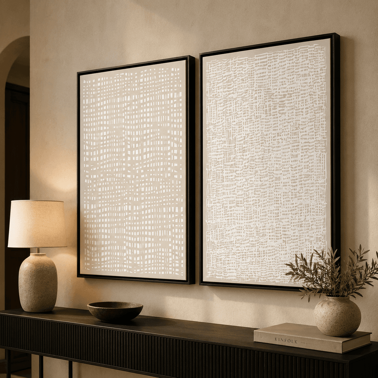 Quiet Grid Diptych
