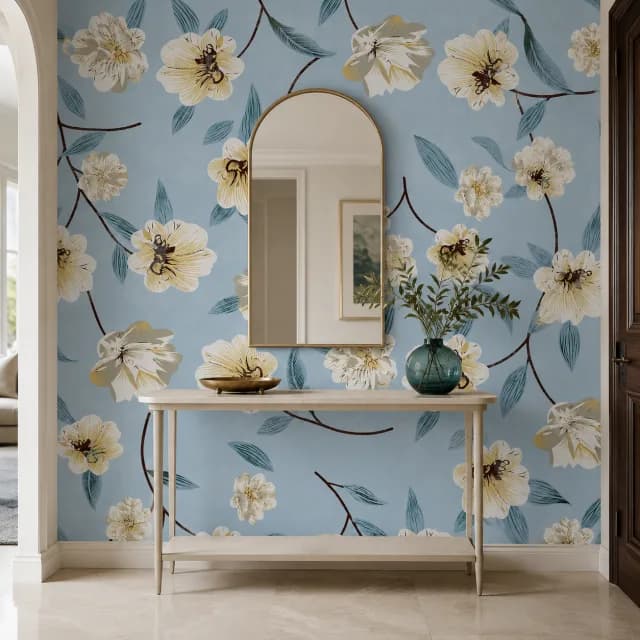 Pale Blue White Blossom