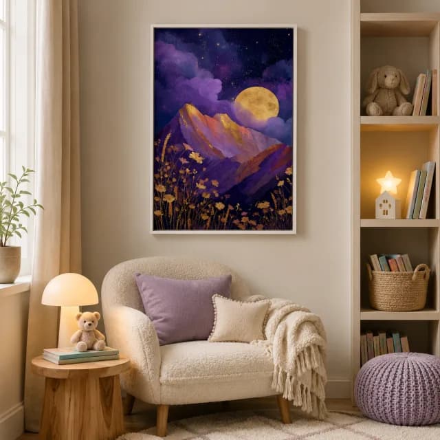 Moon Over Violet Peaks